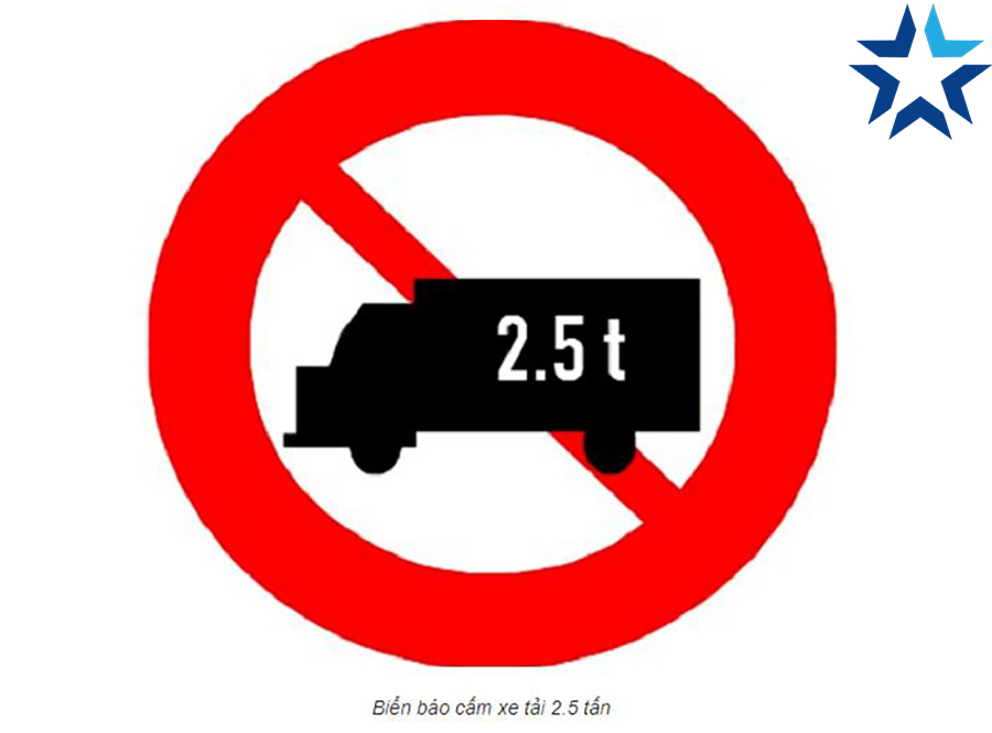 Biển báo cấm xe tải 2.5 tấn