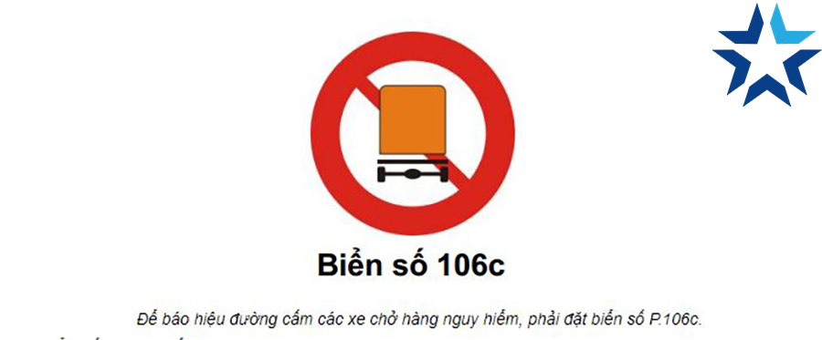 Biển cấm xe ô tô tải chở hàng nguy hiểm