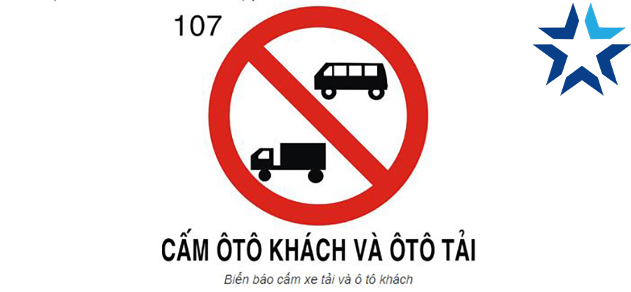 Biển báo cấm xe tải và ô tô khách